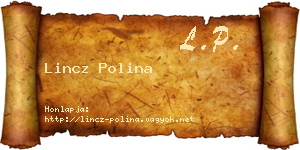 Lincz Polina névjegykártya